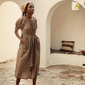 EUC DOEN SAFFLOWER DRESS -- YELLOW LAUREL CANYON ROSE XS